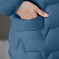 thumbnail image 6 of Women's Stand Collar Puffer Jacket, Plus Size Lightweight Quilted Winter Coat, Full Zip Casual Jacket, Oversized Warm Coat, Everyday Outerwear Dark Blue XXL, 6 of 8