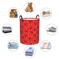 thumbnail image 4 of Fuzoiu Red Ladybugs On White Dotted Print Circular Hamper,Laundry Basket with Handle,Collapsible Laundry,Dirty Clothes Storage Basket,for Bedroom Bathroom Dorm Living Room-Small, 4 of 6
