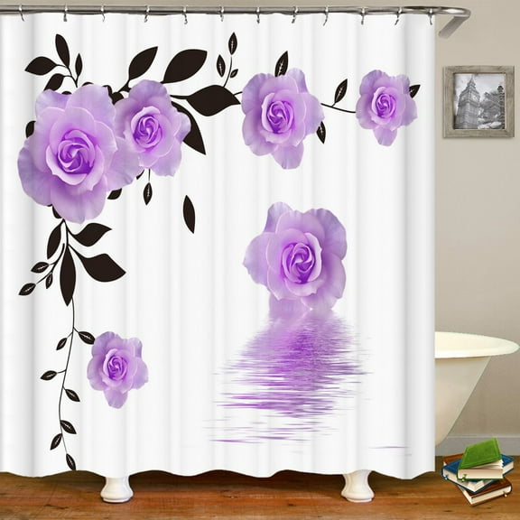 3D Beautiful Flowers Plant Leaves Print Bathroom Shower Curtain Polyester Washable Fabric Bathroom Decorative Curtains 180*200CM