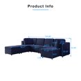 thumbnail image 2 of Mjkone Oversized U/L Shaped Sectional Sofa with Movable Ottoman, 7 Seats Modular Sectional Sofa with Chaise for Living Room,Navy Blue, 2 of 7