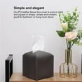 thumbnail image 2 of Tissue Box Cover Holder Square PU Leather Tissue Dispenser Box Roll Paper Extractive Tissue Dispenser Case Container for Bedroom Living Room Bathroom Pure Color, 2 of 7