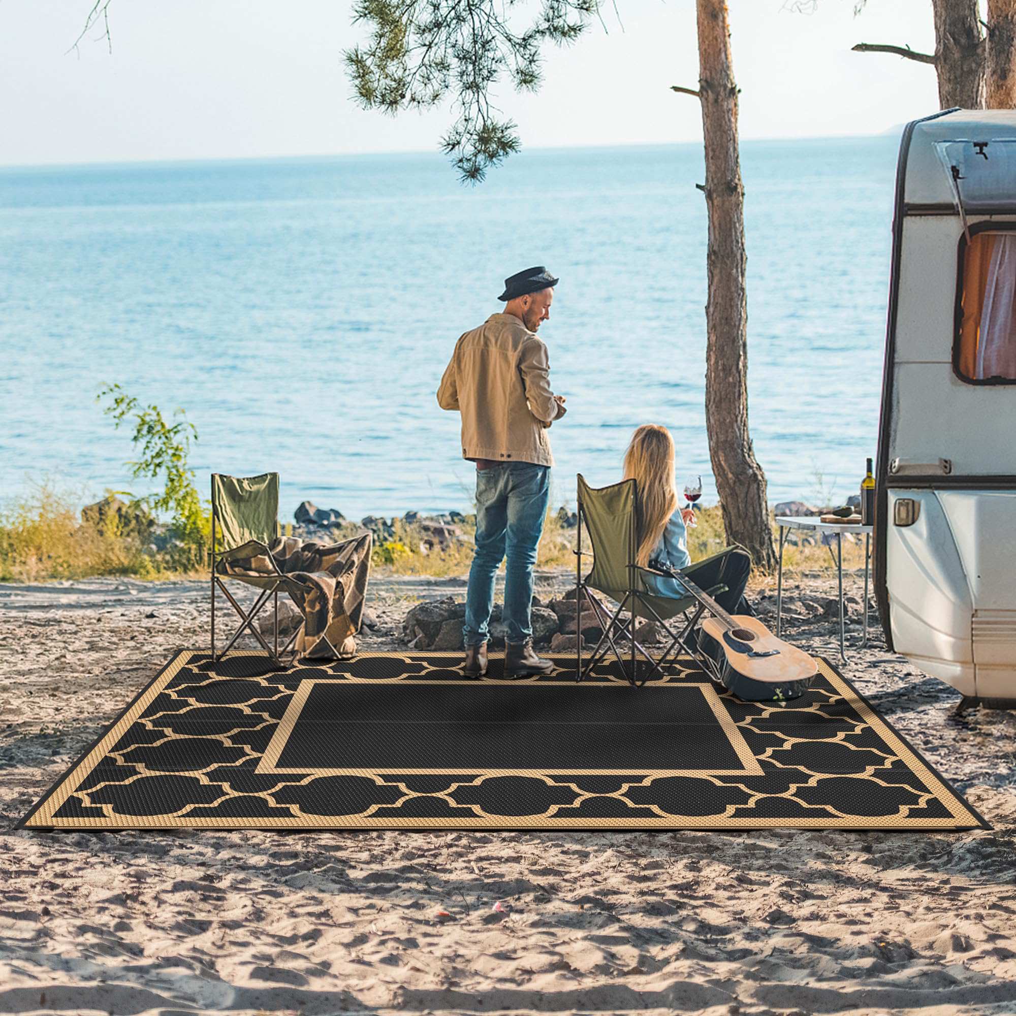 DEORAB 6'x9' Waterproof Reversible Outdoor Rug photo 2
