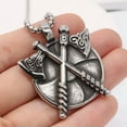 thumbnail image 3 of K-KED Men's Personalized Vintage Viking Axe Stainless Steel Pendant Necklace Chains-Gold, 3 of 9
