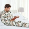 thumbnail image 5 of Bingfone Men's Pajama Set 2 Piece Loungewear PJs, Long Sleeve with Pajama Pants-Flamingo Palm Trees, 5 of 7