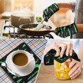 thumbnail image 4 of Black Halloween Bats with Green Kitchen Oven Mitt and Pot Holder Sets 2 Pcs for Baking, Cooking and Grilling, Heat Resistant Up To 392 °F, 4 of 7