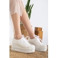 thumbnail image 2 of Florette - Tenis de novia con plataforma y encaje color marfil crema 25.5 CM, 2 of 5