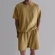 thumbnail image 2 of Conjunto de Pantalones Cortos Deportivos para Hombres, Cuello Redondo de Manga Corta de Moda para el Desgaste Casual Y de Playa, Traje de Poliéster Suave, 2 of 9