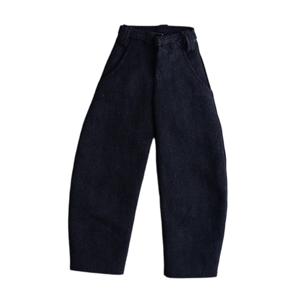 Figuras de acción 1/12 Jeans 6 pulgadas Figura masculina Pantalones Modelo Disfraz DIY negro