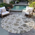 thumbnail image 6 of Addison Rugs Chantille Indoor/Outdoor Traditional Oriental Ivory Washable Round Rug, 8' x 8', 6 of 6