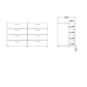 Tvilum Loft 8 Drawer Double Dresser for Adults, Truffle