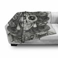 thumbnail image 3 of Queen Soft Flannel Fleece Throw Blanket, Day of the Dead Artwork Hand Drawing Folk Skull with Flowers Crown Ornaments, Cozy Plush for Indoor and Outdoor Use, 50" x 70", Black and White, by Ambesonne, 3 of 6