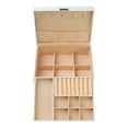 thumbnail image 3 of Unique Bargains Jewelry Box Small PU Leather Jewelry Organizer Case Storage Display Holder White, 3 of 8