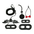 thumbnail image 5 of Arnés y correa para reptiles, cuerda de tracción ajustable para lagarto, sombrero, pajarita, conjunto para animales pequeños (juego de sombrero negro y rojo con correa S), 5 of 5