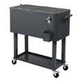 thumbnail image 2 of 80QT Insulated Cooler Cart, Rectangular Plastic Refrigeration with Opener and Cap Catcher, 2 Side Handles, Cooling 48 Hours, for Outdoor, Dark Grey, 2 of 9