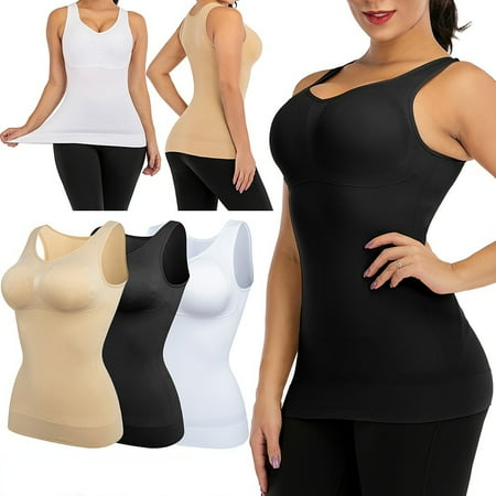 

Slim Fit Corset Shapewear Vest Waist Trainer Body Shaper Gym Sports Vests Wave Hem With Two Pads Black/White/Apricot