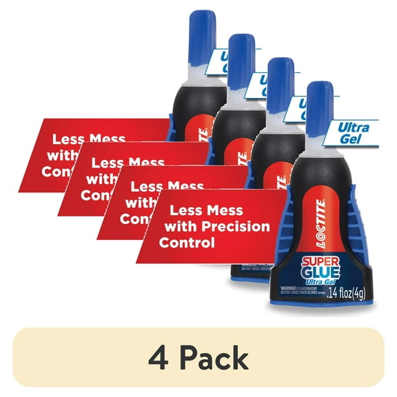 (4 pack) Loctite Super Glue Ultra Gel Control, Pack of 1, Clear 0.14 fl oz Bottle