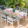 thumbnail image 2 of Tulips Spring Floral Table Cloths for 3 Foot Rectangle Tables, Pastoral Flowers Butterfly Wooden Patio Waterproof Elastic Fitted Tablecloths, Washable Rectangular Table Cover for Camping, 2 of 8