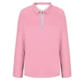 thumbnail image 4 of AherBiu Golf Shirts for Women Long Sleeve Tops Quarter Zip up Lapel V Neck Lightweight Tennis Shirt Blouse, 4 of 5