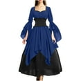 thumbnail image 2 of Amzcrzy Robes pour Femmes Vintage Couleur Unie Robe Médiévale Manches Longues Tunique Robe Victorienne pour Femmes Tunique Décontractée Robes Femmes TP, 2 of 7