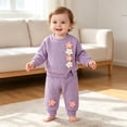thumbnail image 6 of yboeqw Baby Girl Fall Clothes Cute Embroidery Long Sleeve Sweatshirt Casual Jogger Pants Set Toddler Winter Outfits 6-24 Months 2T 3T 4T,Size 6-12 Months, 6 of 8