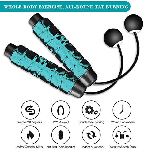 WLIKKS Weighted Cordless Jump Rope for Fitness[Suitable for Different Ages and Levels] Ropeless Jump Rope for Boxing MMA WOD Training, BOD Rope Beachbody MBF,High Speed Rope Skipping for Narrow Space