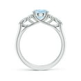 thumbnail image 2 of ANGARA Natural Oval 1.5 ct Aquamarine Engagement Ring with Diamonds in 925 Sterling Silver for Women (Size-9x7mm) | March Birthstone, Anniversary, Jewelry Gift for Women | Natural Aquamarine Ring, 2 of 9