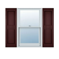 12"W x 46"H Lifetime Vinyl, TailorMade Two Equal Panels, Raised Panel Shutters, Bordeaux
