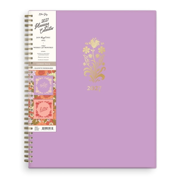 Blue Sky 2027 Weekly and Monthly Planner Calendar, January 2027 - December 2027, 8.5" x 11", Flexible Cover, Laminated Tabs, Durable Twin Wire Binding, Storage Pocket, Rancho