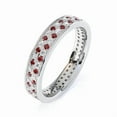 thumbnail image 3 of Full Eternity Dual Band Round 2 Ctw Garnet & White Cz Alternate Gemstone 925 Sterling Silver Stacking Women Engagement Ring_7.5, 3 of 5