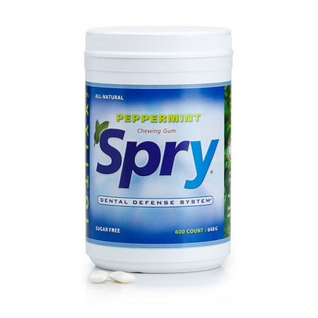 Spry Xylitol Gum, Natural Peppermint, 600 Ct