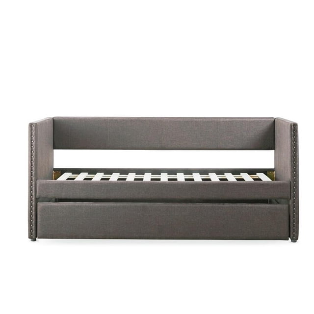 Lexicon Therese Upholstered Daybed with Trundle in Gray
