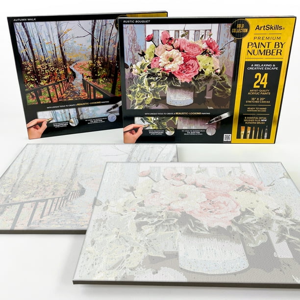ArtSkills Paint by Number Kit for Adults Premium Stretched Canvas 2