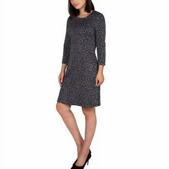 Nicole Miller Womens  3/4 Sleeve Dresses for women (Grey Leopard, X-Small)