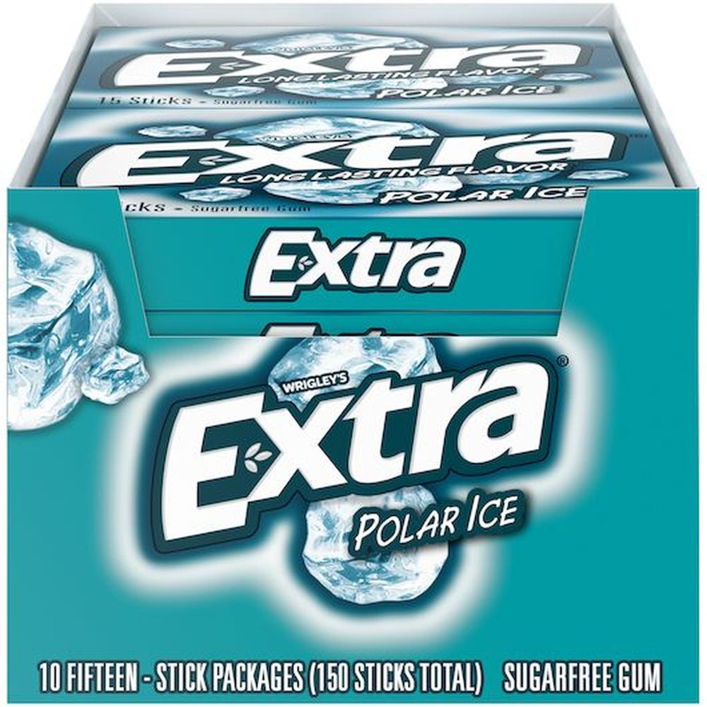 Extra Sugar Free Polar Ice Extra Gum, 15 Piece -- 120 per Case.