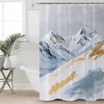 thumbnail image 6 of Shower Curtains Grey Mountain Bath Curtain Gold Modern Art Waterproof Bathroom Shower Curtain Set with Hooks Decoration 36 x 72 Inches, 6 of 7