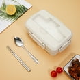 thumbnail image 1 of Boîte à Lunch en Plastique avec Couverts en Acier Inoxydable / Contenant de Préparation de Repas Compartimenté avec Compartiments / Rangement Alimentaire Compatible Micro-Ondes pour l'École, le Bureau, le Travail / Boîte Bento pour Adultes et Enfants, 1 of 6