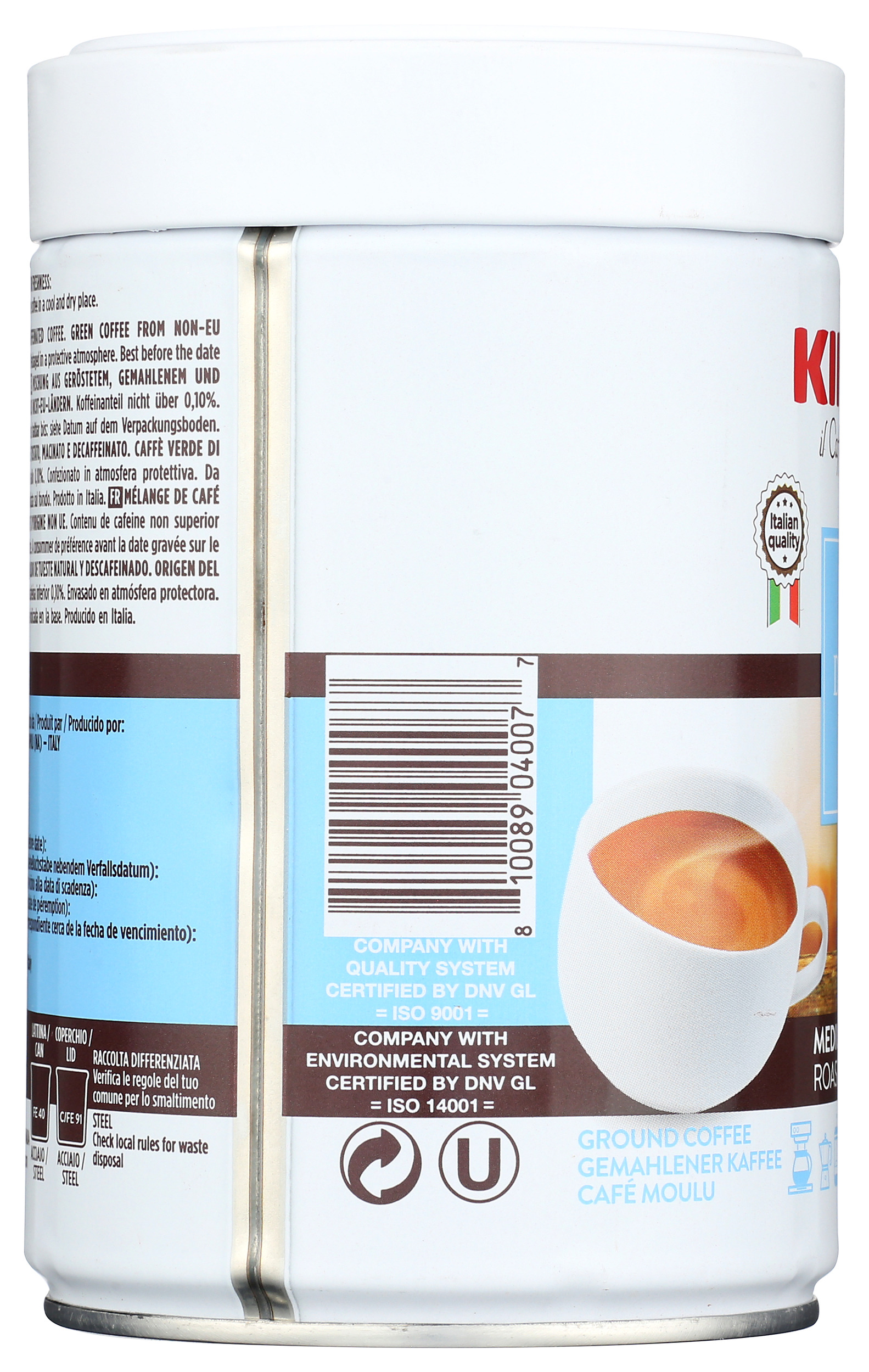 (Pack of 6), Kimbo Decaffeinated Ground Espresso Coffee, 8.8 oz