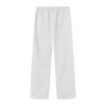 thumbnail image 4 of LIWENLI Men's Wide Leg Sweatpants Fleece Lined Baggy Pants with Open Bottom Drawstring Waist S-2XL (White,L), 4 of 7