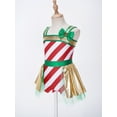 thumbnail image 5 of Aislor Girls Shiny Sparkly Ballet Dance Leotard with Tulle Tutu Skirts Christmas Performance Dancewear Size 4-14 Red 4, 5 of 7