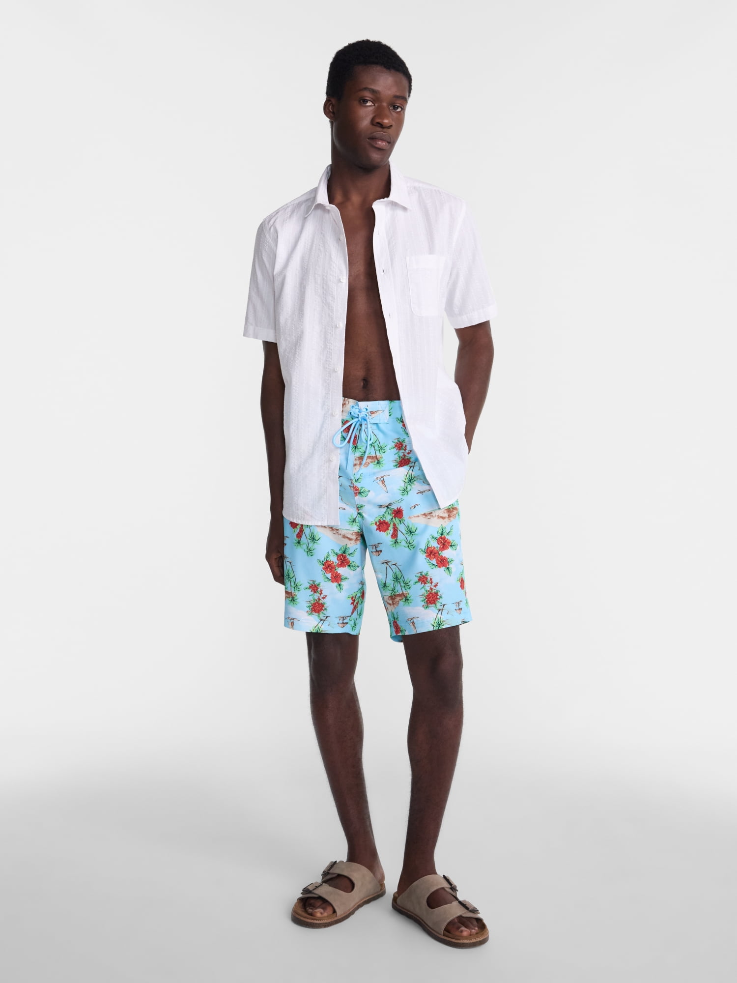 George Men's and Big Men's E-Board Swim Trunks with UPF 50+, 9" Inseam, Sizes S-3XL