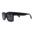 thumbnail image 3 of Mens Matte Square Bevel Thick Horn Rim Gentleman Sunglasses Black Brown Woodgrain, 3 of 4