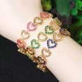 thumbnail image 5 of Rose Red Romantic CZ Heart Shape Bracelet Bangle for Women Lover Costume Jewlery, 5 of 9