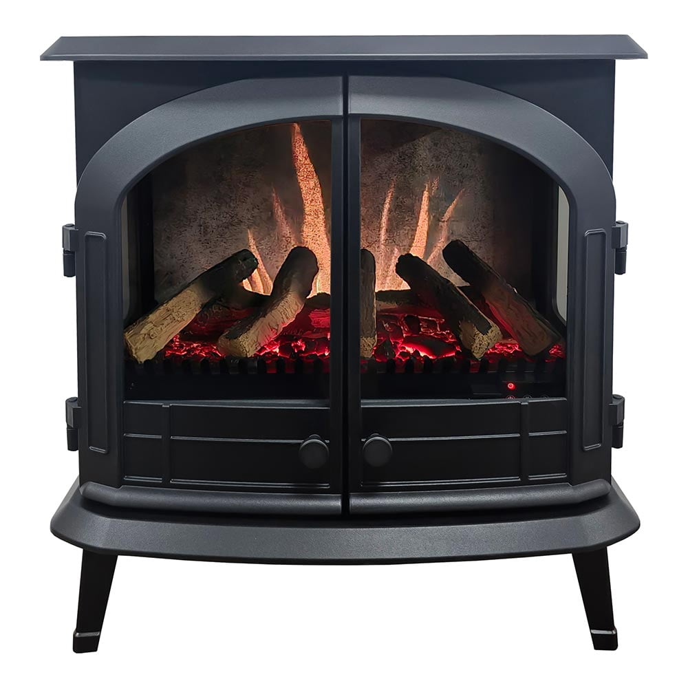 Modern Ember Harlowe Freestanding Electric Fireplace Stove Heater in Black | Smart Technology | WiFi App, Alexa & Google Control | 1500W | Indoor Portable Heater | Safety Shutoff