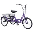 thumbnail image 2 of HLAiLL Adult Tricycle, 20/24/26 inch Adult Trike 3 Wheel Cruiser Bike, Pedals Forward, Large Shopping Basket, Multiple Colors, 2 of 6