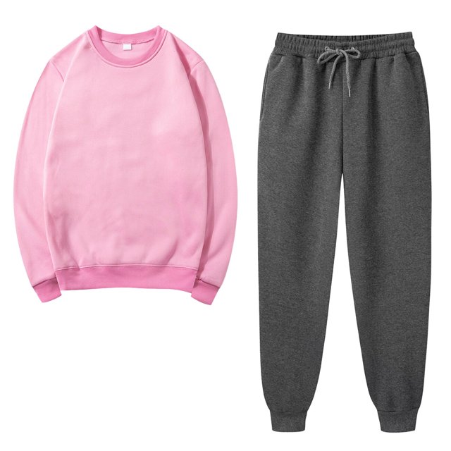 Besolor Ensemble 2 Pcs pour Femmes Survêtements Décontractés Pull Col Rond Chandail en Molleton et Pantalons de Jogging Ensembles d'Entraînement Survêtements