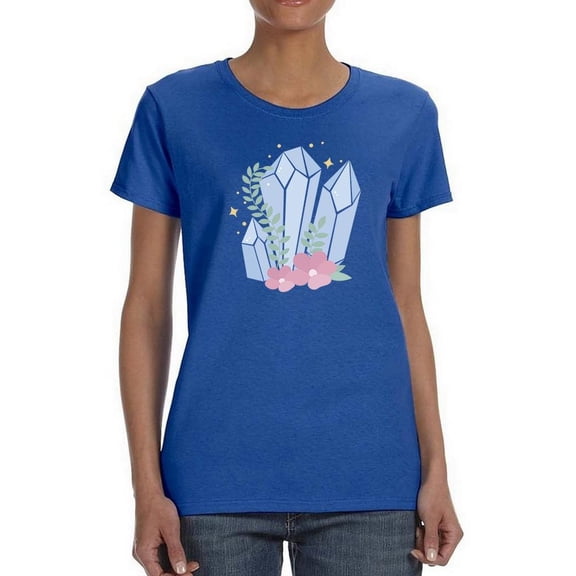Floral Crystals Shaped T-Shirt Women -Image by Shutterstock, Female x-Large
