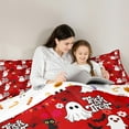 thumbnail image 4 of Feelyou Teen Trick or Treat Twin Bedding Sets 7-Piece, Halloween Spider Web Bedding Comforter Set, Horror Ghost Pumpkin Reversible Sheet Sets, Luxury Bedroom Decor, 4 of 7