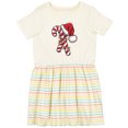 thumbnail image 3 of Inktastic Red and White Candy Cane Santa Christmas Funny Xmas Lights Girls Toddler Dress, 3 of 5