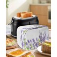 thumbnail image 4 of Toaster Cover 4 Slice, Lavender Flower Pattern Purple Bread Maker Cover Toaster Dust Cover with Pockets, Dust-Proof Cover for Kitchen Small Appliance 12x11x8in, 4 of 4