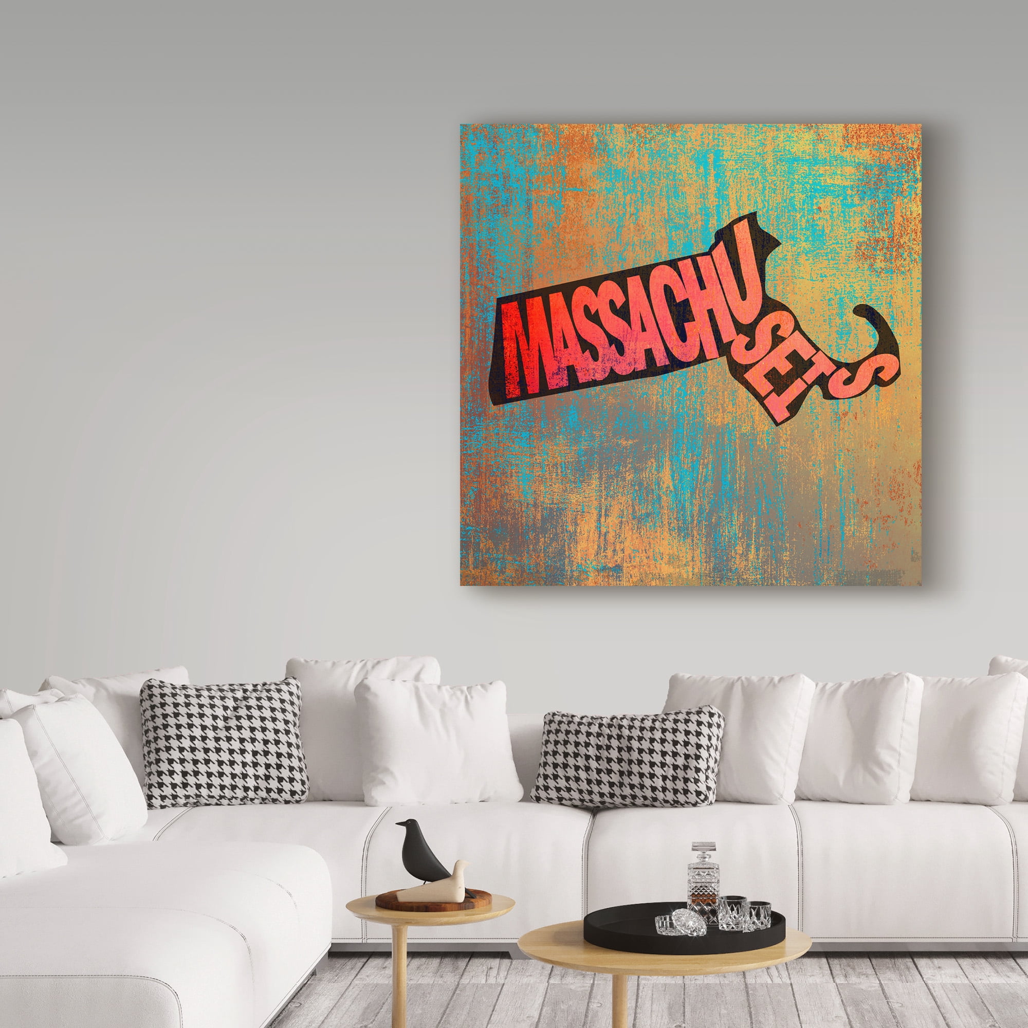 Trademark Fine Art 'Massachusetts' Canvas Art by Art Licensing Studio
